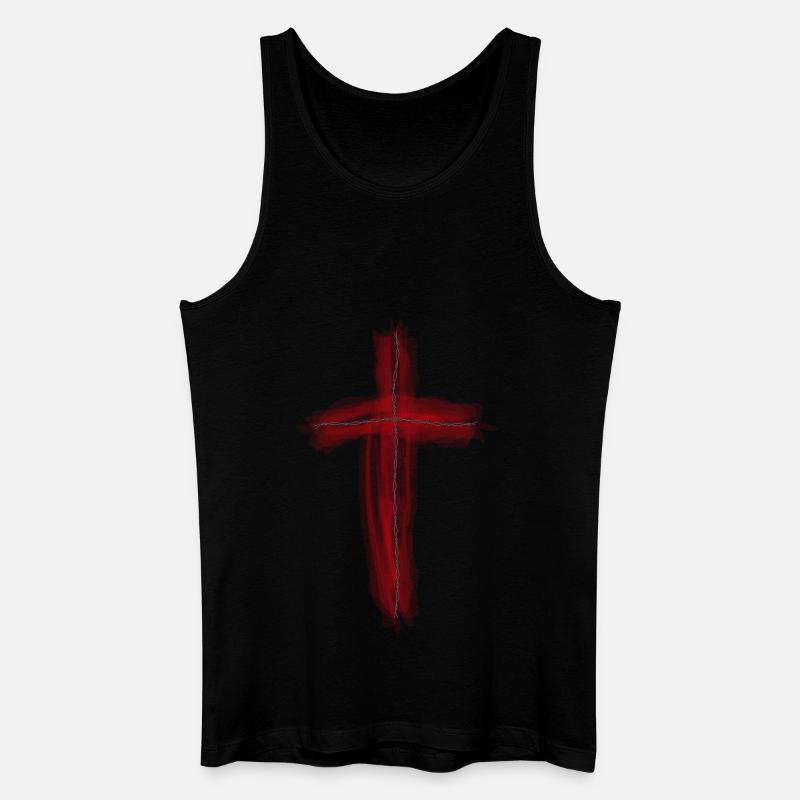 Kreuz - Blut - Männer Bio Tank Top - Schwarz