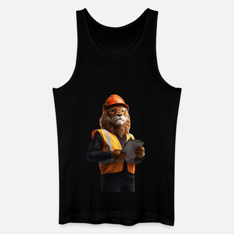 Löwe - Männer Bio Tank Top - Schwarz