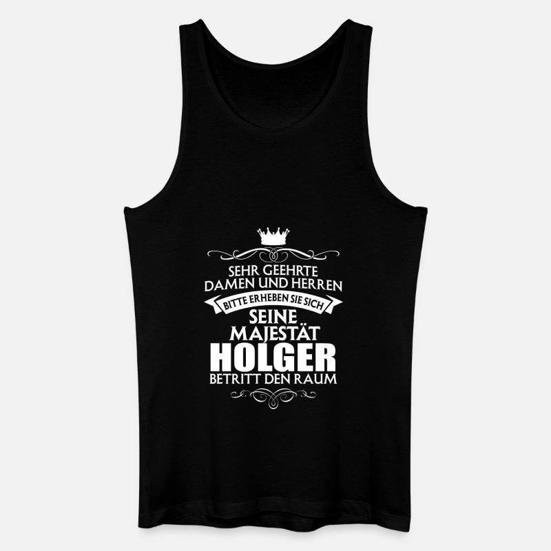 HOLGER - Majestät - Männer Bio Tank Top - Schwarz