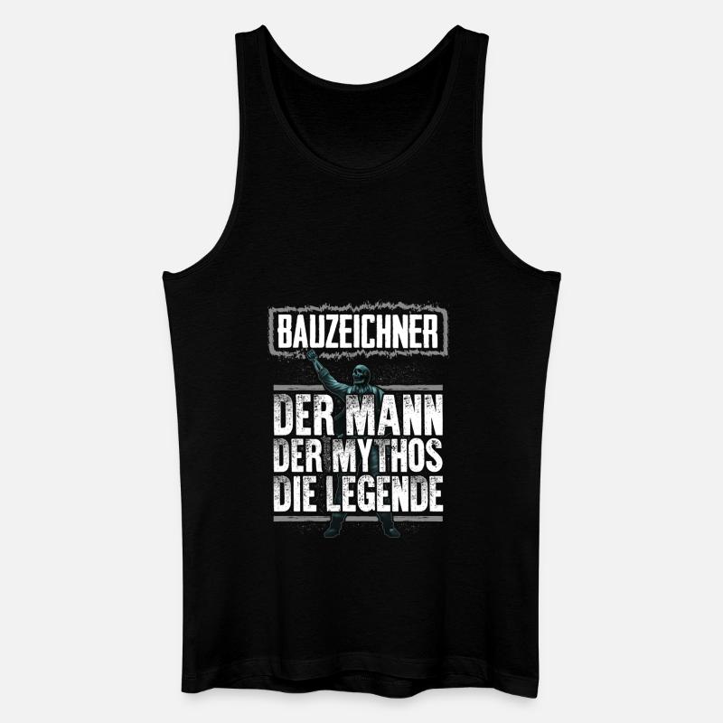 BAUZEICHNER - Mythos - Männer Bio Tank Top - Schwarz