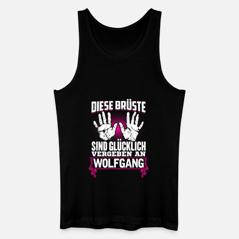WOLFGANG - Brüste - Männer Bio Tank Top - Schwarz