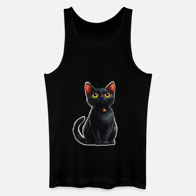 Schwarze Katze - Männer Bio Tank Top - Schwarz
