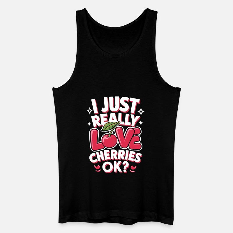Kirsche Kirschen Früchte Essen - Männer Bio Tank Top - Schwarz