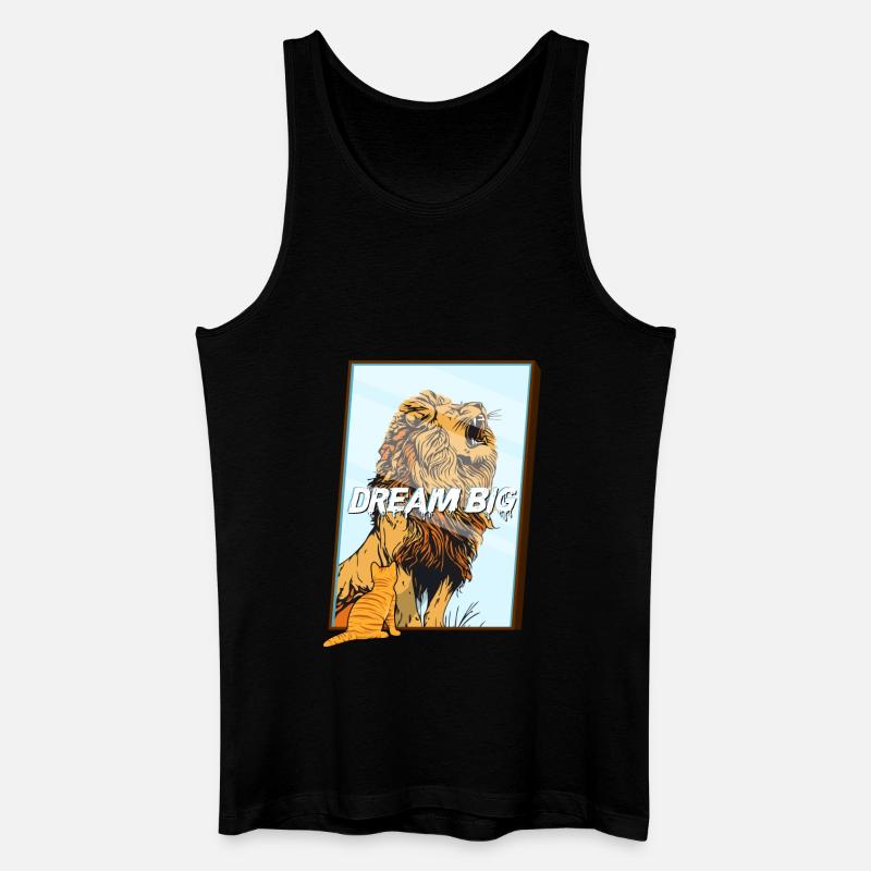 Dream Big Katze Löwe - Männer Bio Tank Top - Schwarz