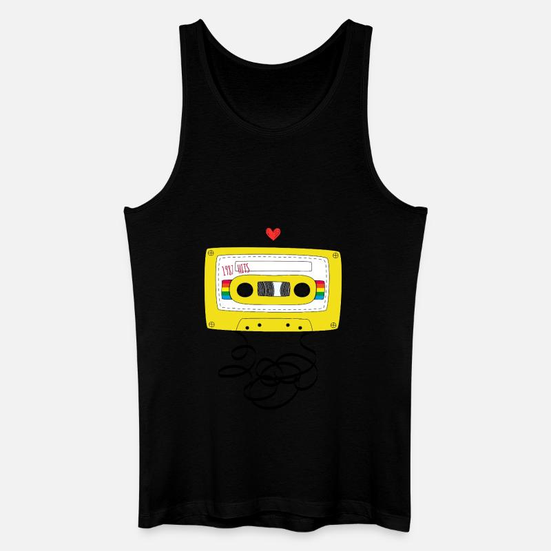 Kassette & Stift - Männer Bio Tank Top - Schwarz