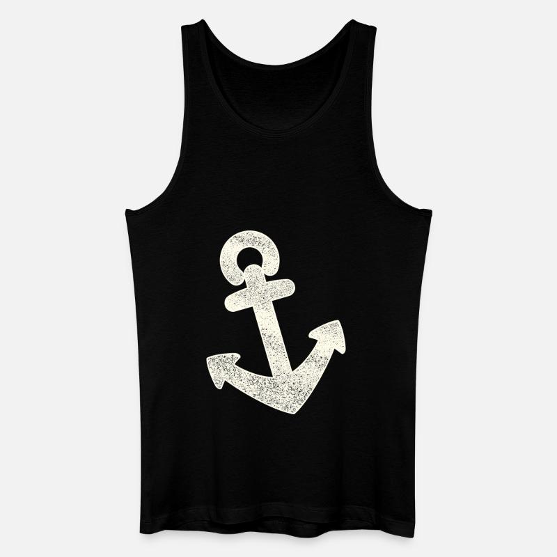 Anker distressed - Männer Bio Tank Top - Schwarz