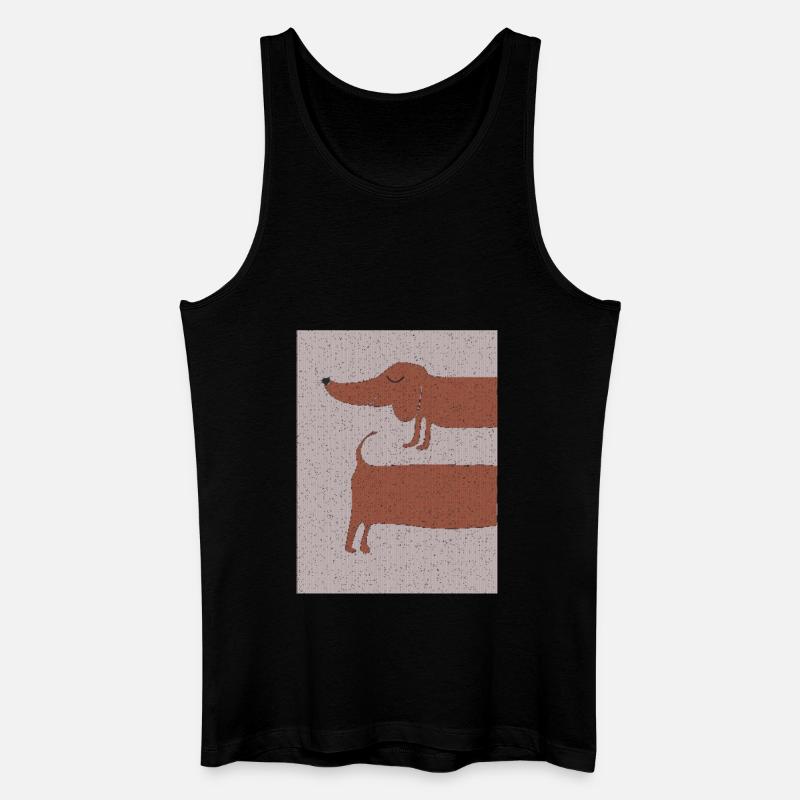 dackel stoffgewebe - Männer Bio Tank Top - Schwarz