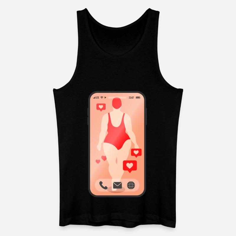 Handy Frau Smartphone Geschenk - Männer Bio Tank Top - Schwarz