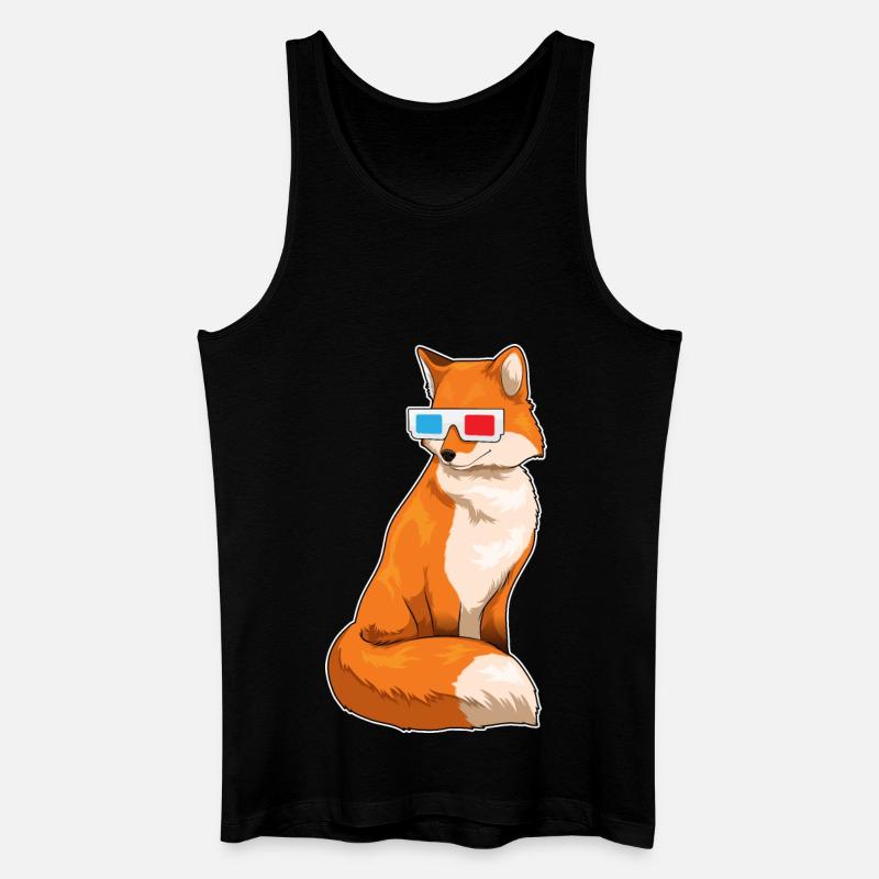 Fuchs Brille - Männer Bio Tank Top - Schwarz
