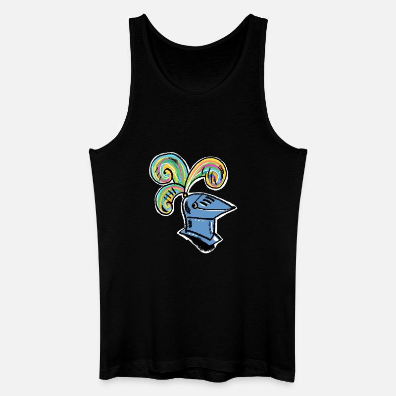Regenbogen Ritterhelm - Männer Bio Tank Top - Schwarz