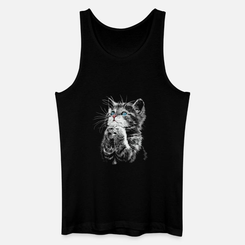 Katze - Männer Bio Tank Top - Schwarz