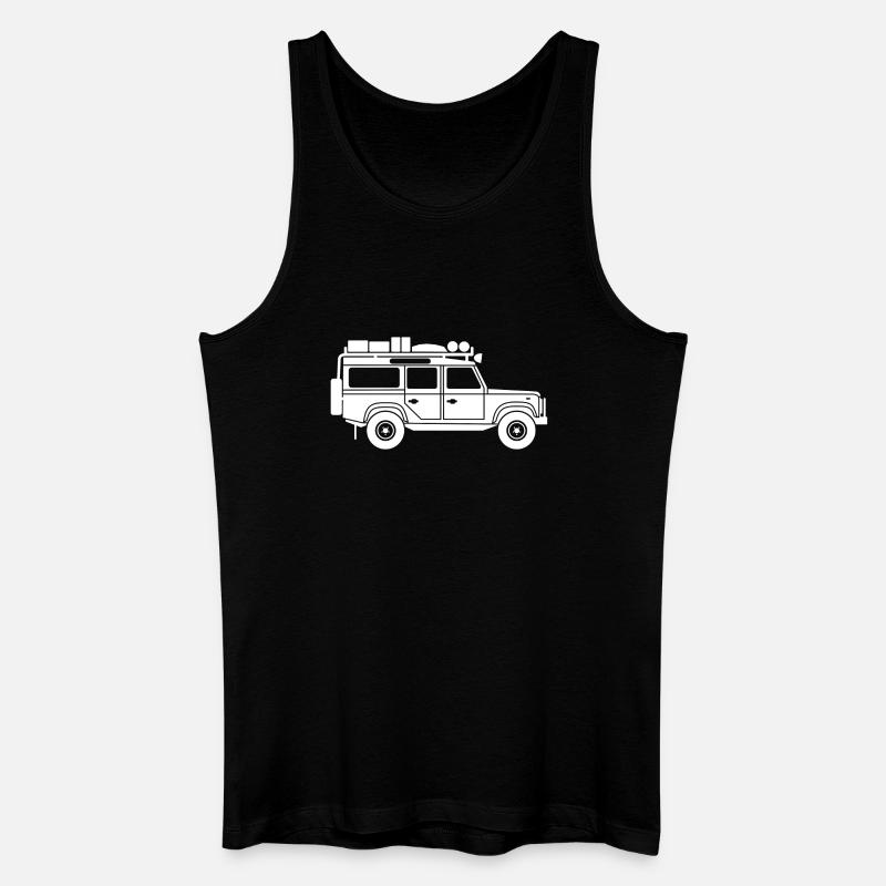 Defender D110-White - Männer Bio Tank Top - Schwarz