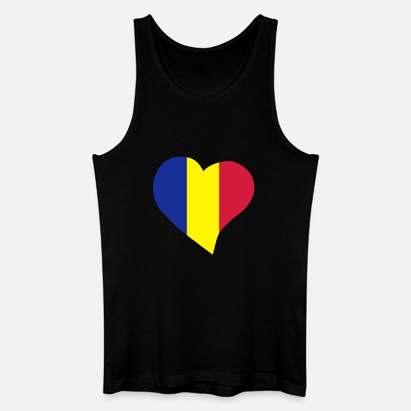 Rumänischer Herz - Männer Bio Tank Top - Schwarz