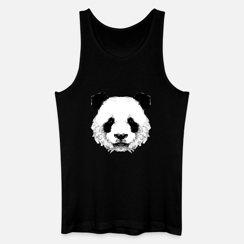 Geometrischer Panda - Männer Bio Tank Top - Schwarz