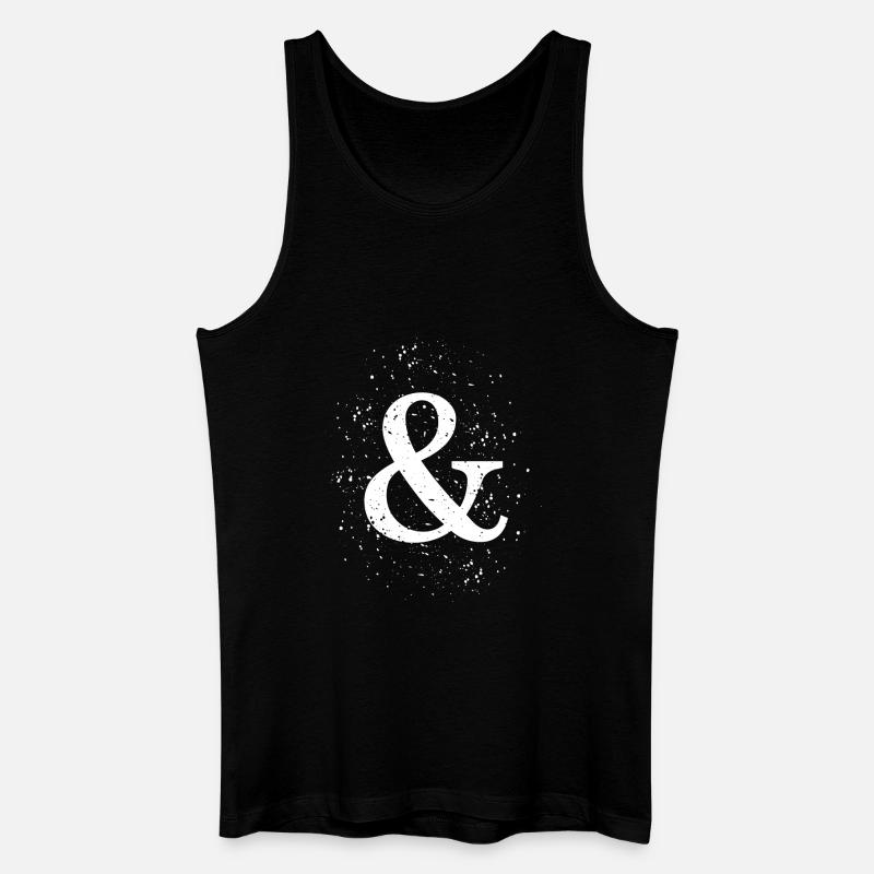 Ampersand Grunge Effekt & ET Zeichen - Männer Bio Tank Top - Schwarz