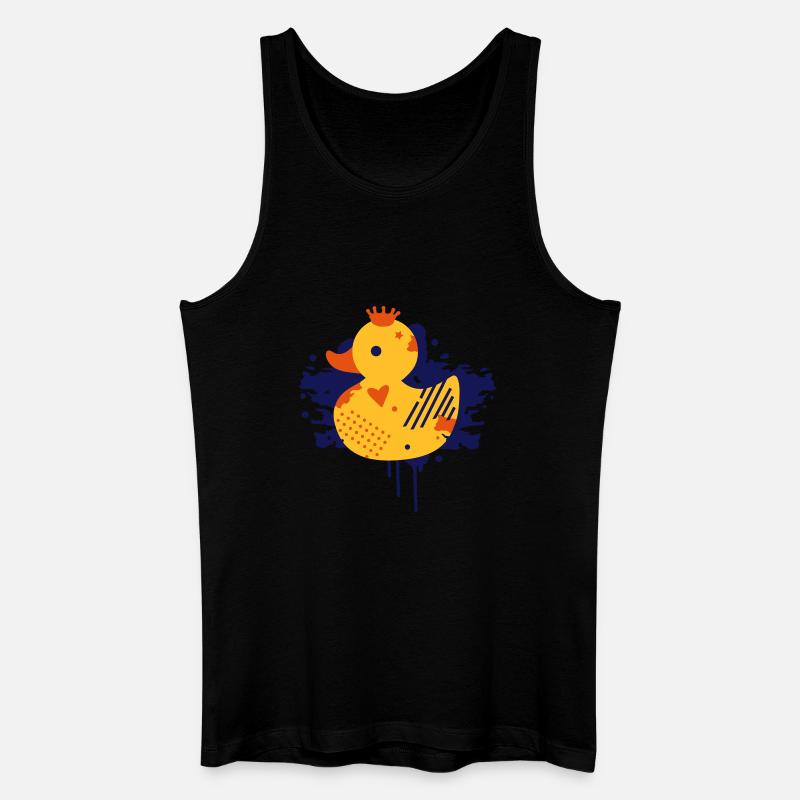 Ente mit Krone Graffiti - Männer Bio Tank Top - Schwarz