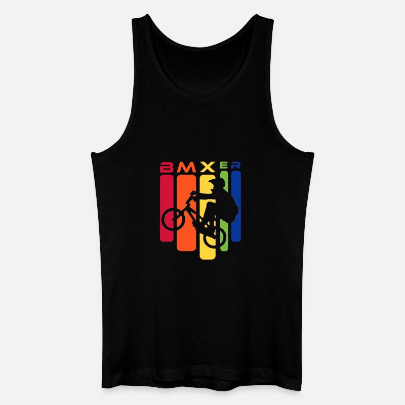 BMX Rainbow Stunt Silhouette - Männer Bio Tank Top - Schwarz
