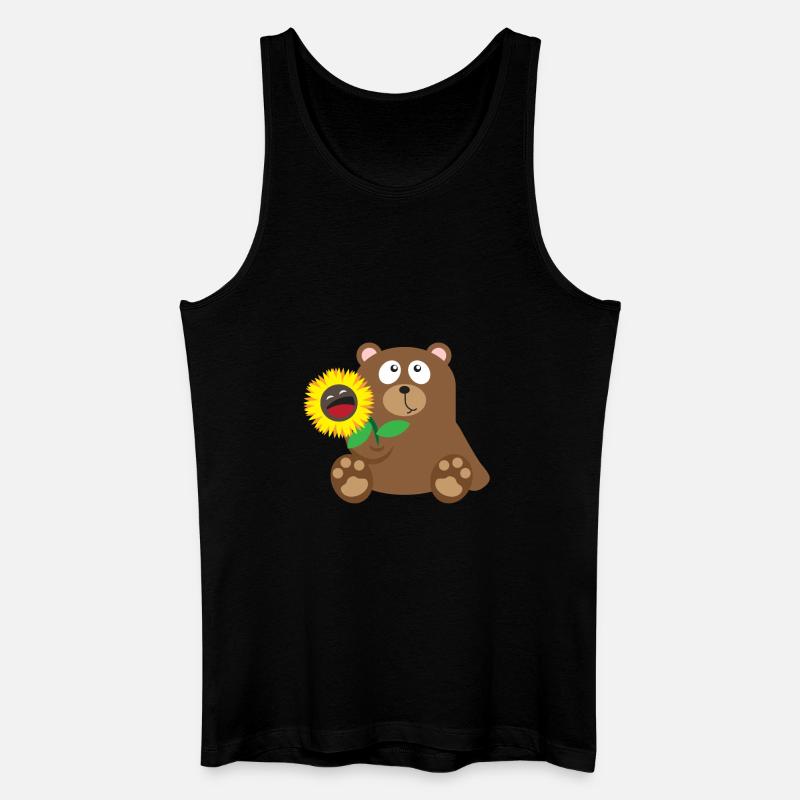 33 bear sunflower - Männer Bio Tank Top - Schwarz