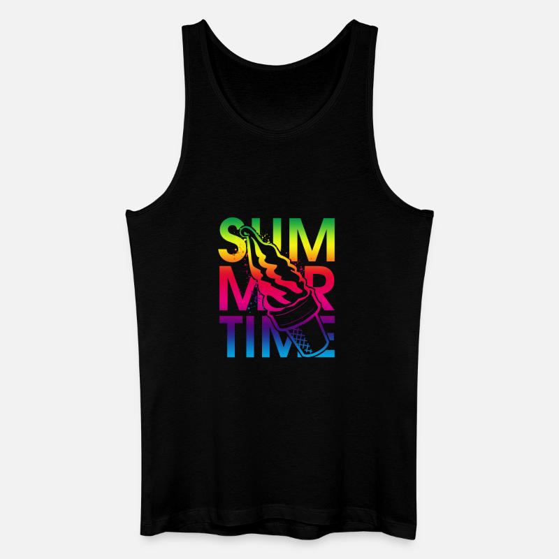 Sommerzeit Eis - Männer Bio Tank Top - Schwarz