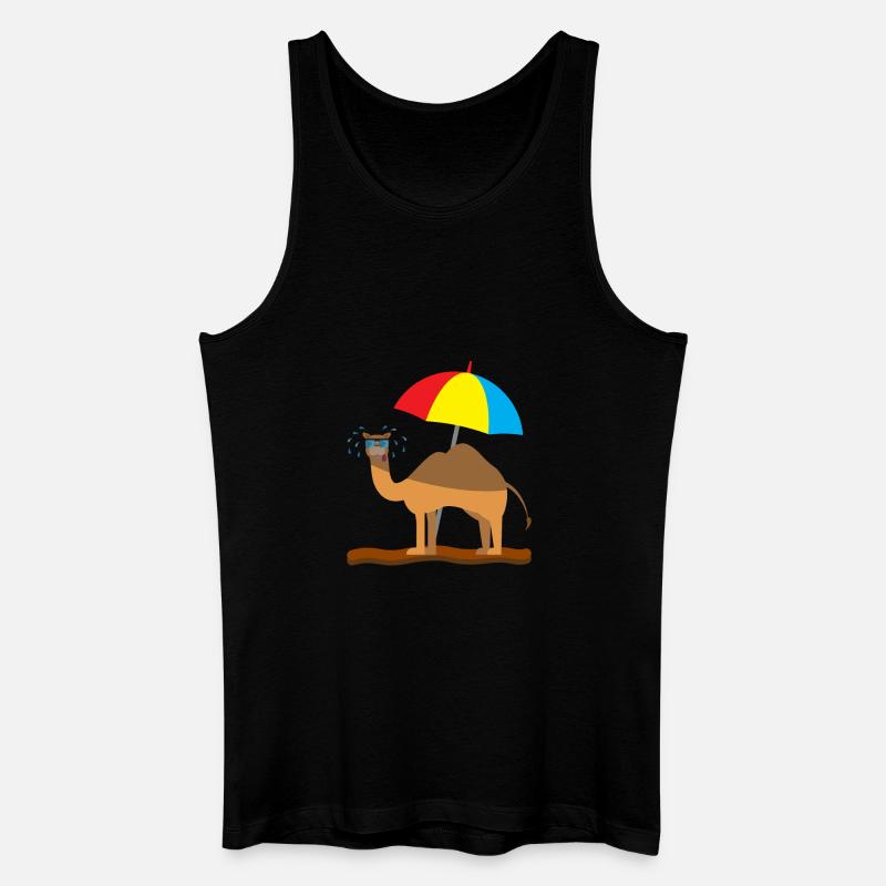 Kindershirt Kamel Kindermotiv schwitzendes Kamel - Männer Bio Tank Top - Schwarz