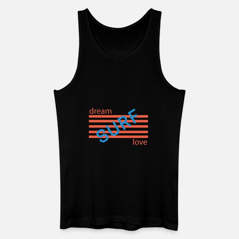 Traum Liebe Retro Streifen - Männer Bio Tank Top - Schwarz