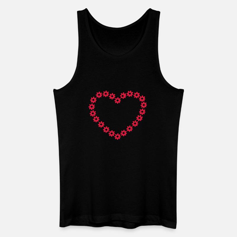 Blume Herz - Männer Bio Tank Top - Schwarz