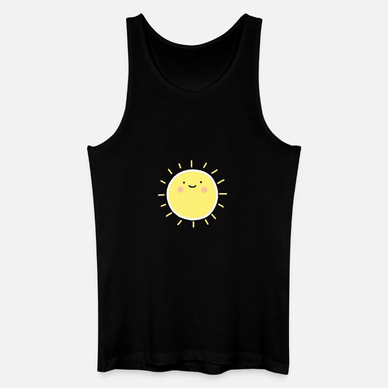Sonne Smiley Glücklich - Männer Bio Tank Top - Schwarz