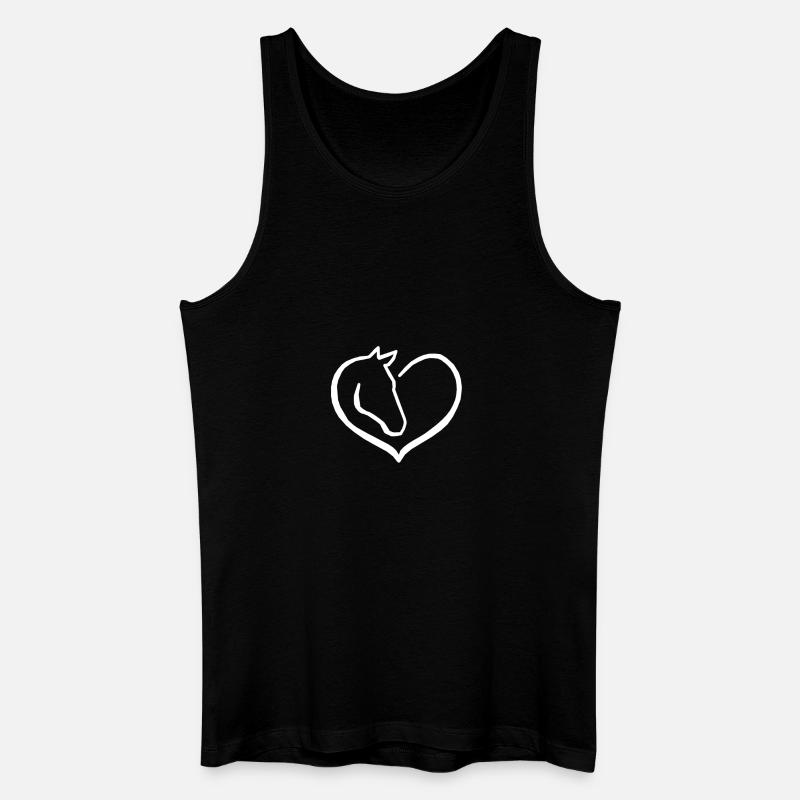 Pferd Herz Liebe Reiten Geschenk - Männer Bio Tank Top - Schwarz