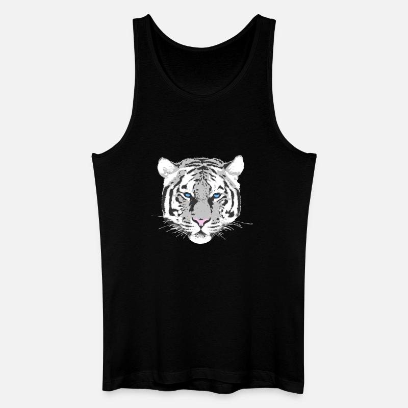 weißer Tiger - Männer Bio Tank Top - Schwarz