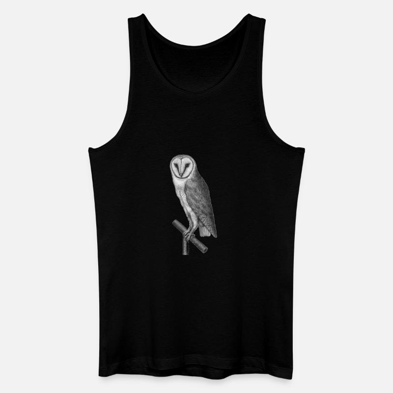 Eule - Männer Bio Tank Top - Schwarz