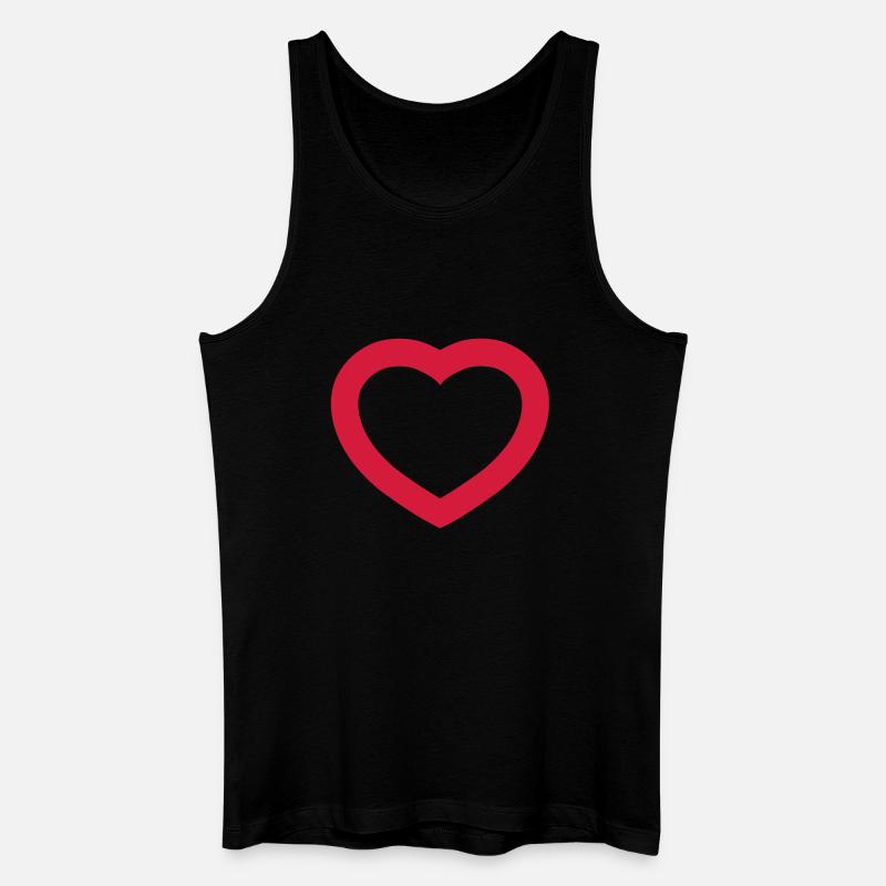 Herz - Männer Bio Tank Top - Schwarz