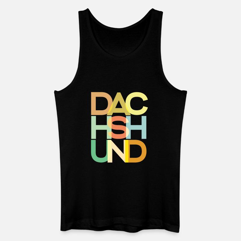Dackelhund Hund Bunt - Männer Bio Tank Top - Schwarz