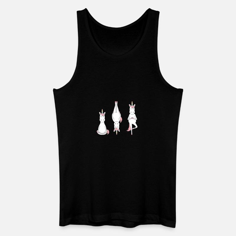 Einhörner in meditativer Pose - Männer Bio Tank Top - Schwarz