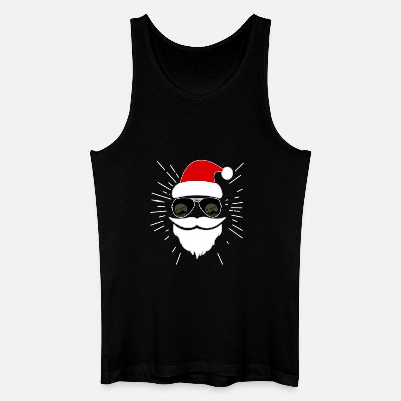 Santa mit Sonnenbrille - Männer Bio Tank Top - Schwarz