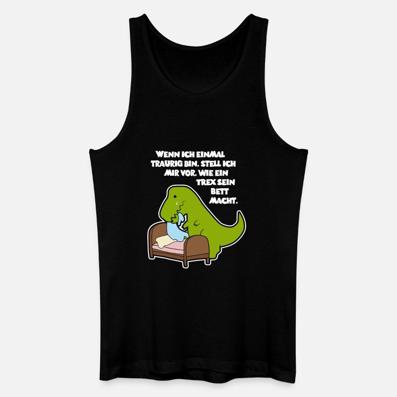 T-Rex beim Bett machen - Design - Männer Bio Tank Top - Schwarz