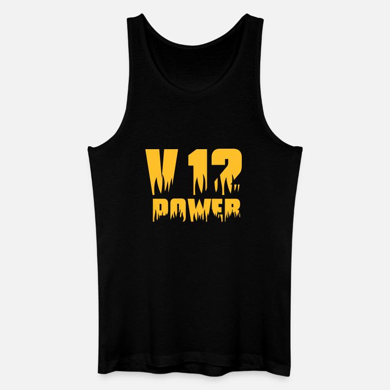 V12 POWER - Männer Bio Tank Top - Schwarz