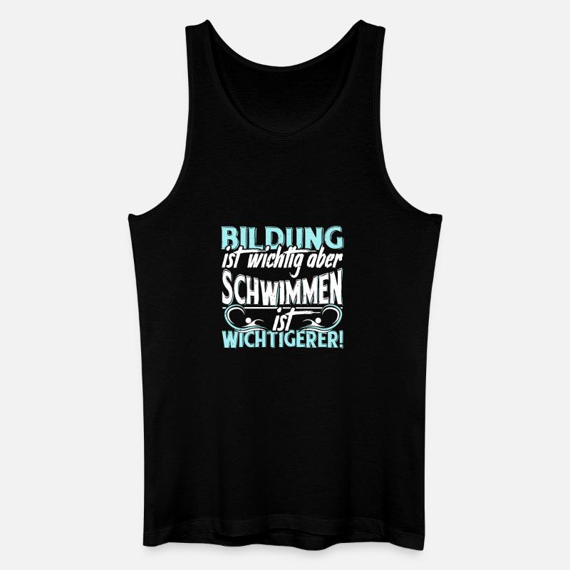 Schwimmen - Männer Bio Tank Top - Schwarz