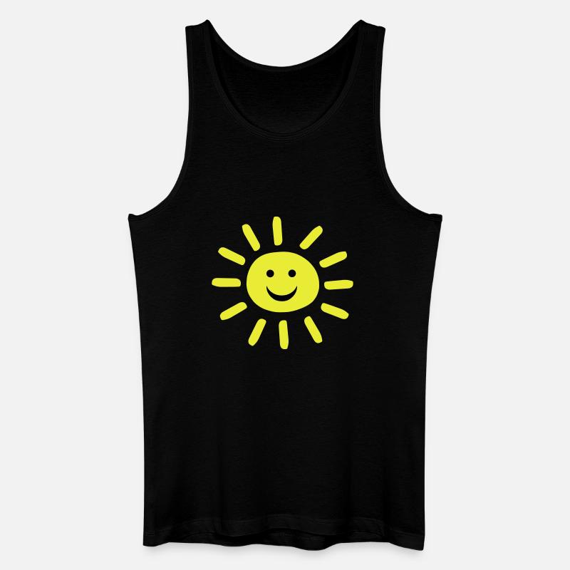 Smiley Summer Sun - Männer Bio Tank Top - Schwarz
