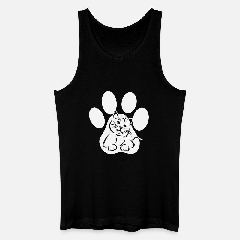 Katze Pfote Miezekatze in Pfote Geschenk - Männer Bio Tank Top - Schwarz