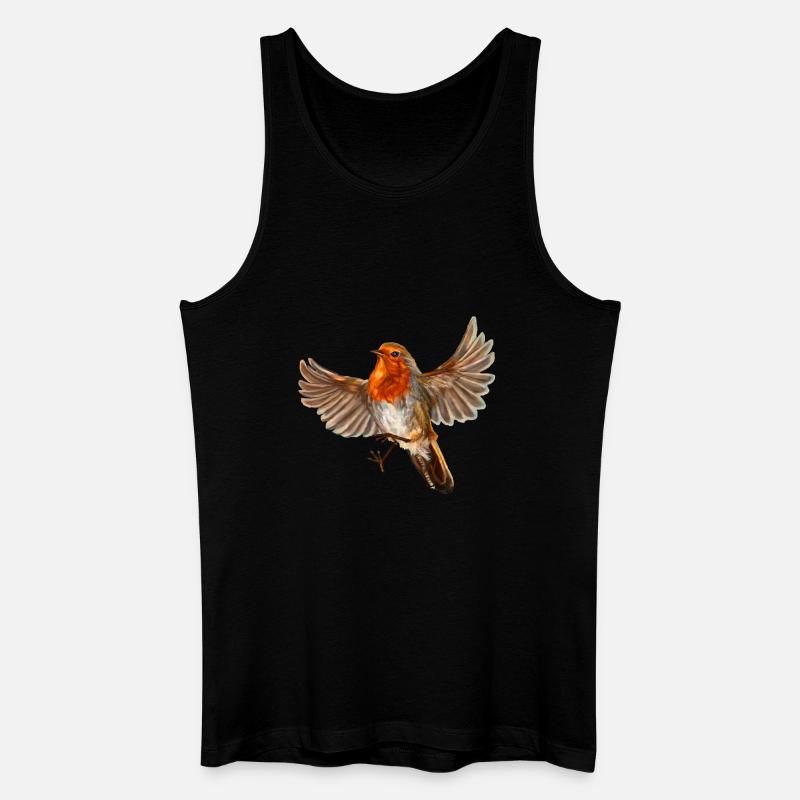 Roter Vogel - Männer Bio Tank Top - Schwarz