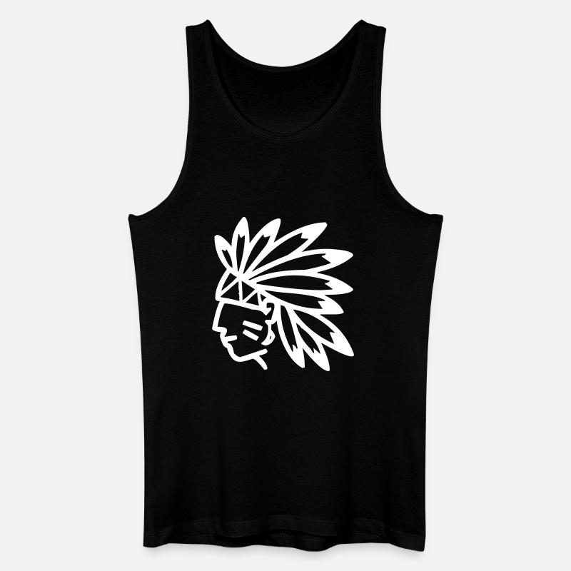 Indianer Häuptling - Männer Bio Tank Top - Schwarz