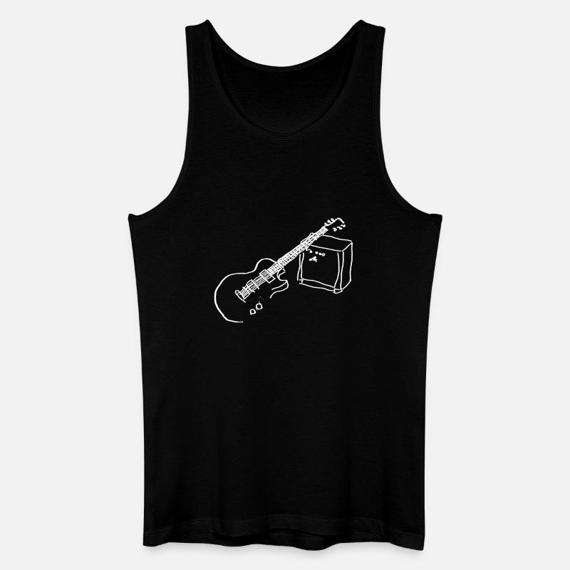 E Gitarre weiss - Männer Bio Tank Top - Schwarz