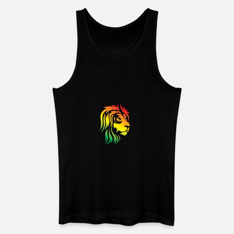 Regenbogenlöwe Kopf - Männer Bio Tank Top - Schwarz