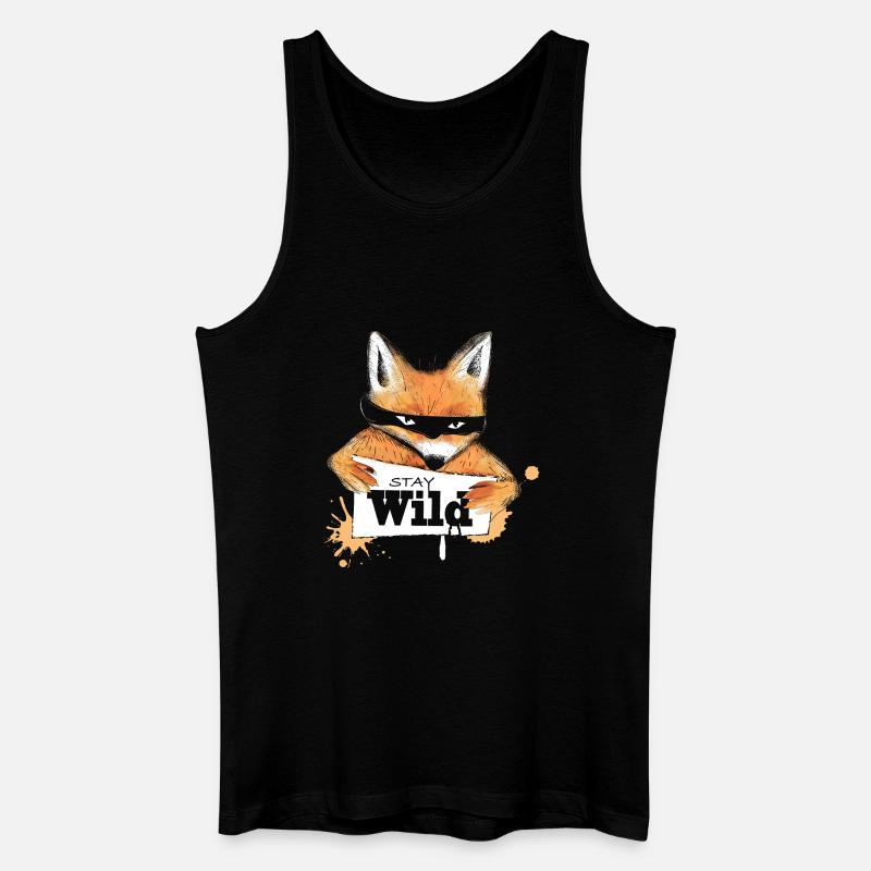 Fox with a message - Men’s Organic Tank Top - black