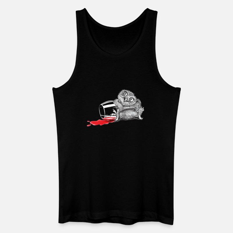Beschwipste Eule - Männer Bio Tank Top - Schwarz