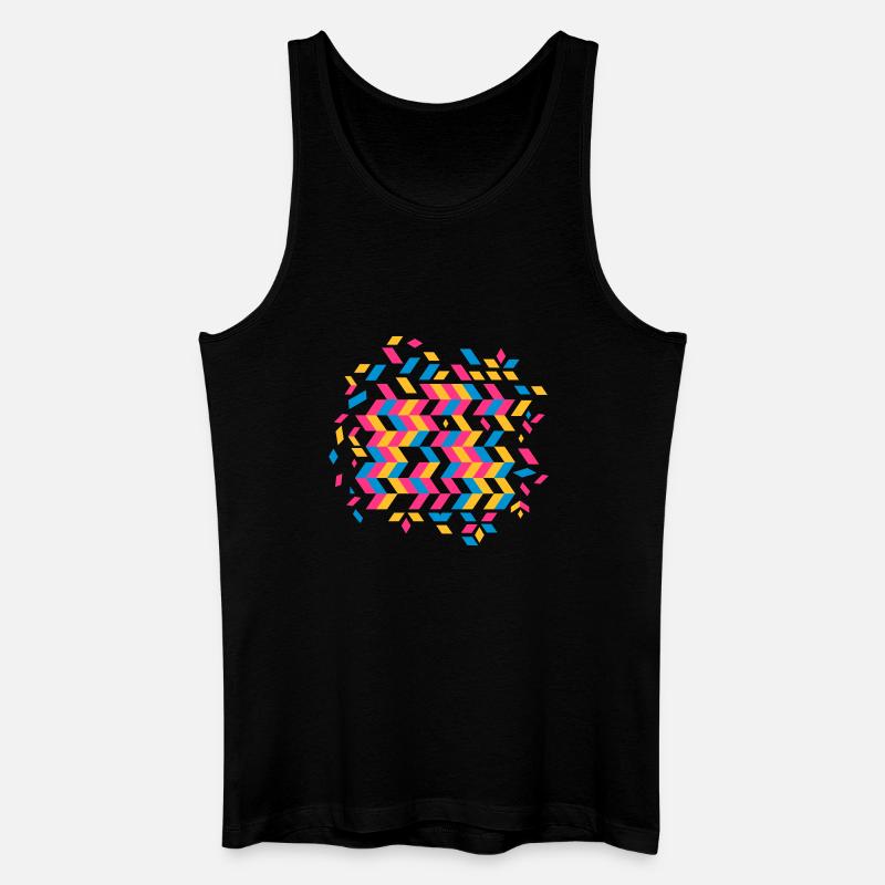 Fischgrätenmuster - Männer Bio Tank Top - Schwarz