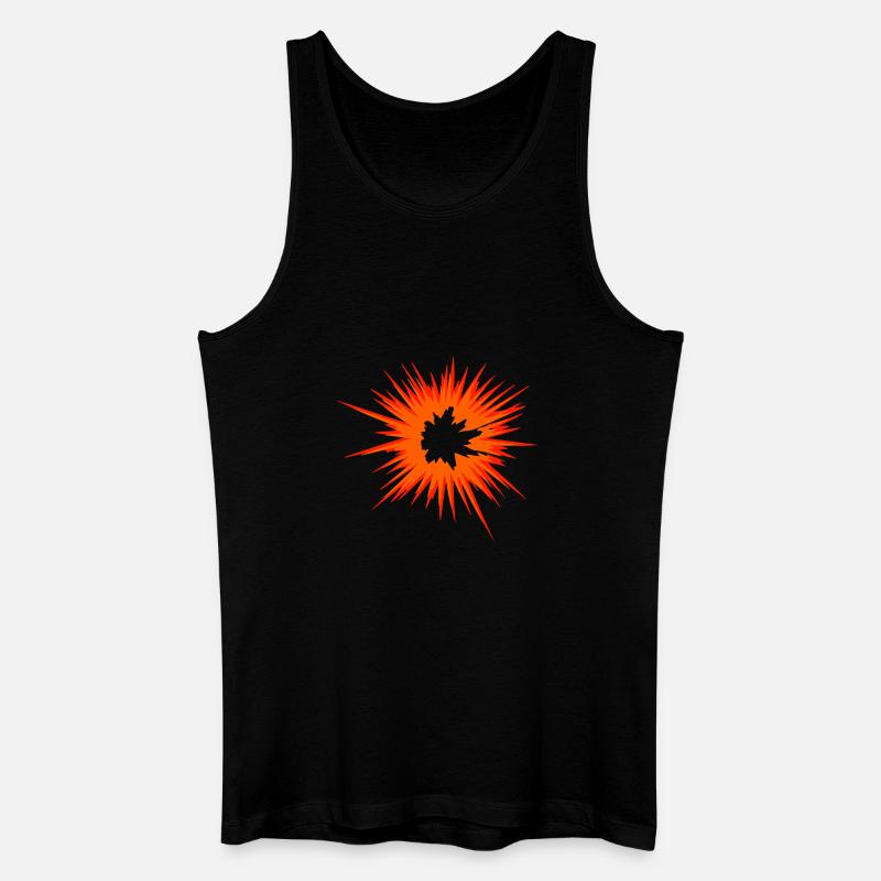 Explosion Stern Flamme - Männer Bio Tank Top - Schwarz