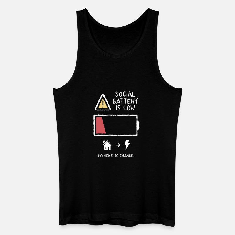 Social Battery - Männer Bio Tank Top - Schwarz