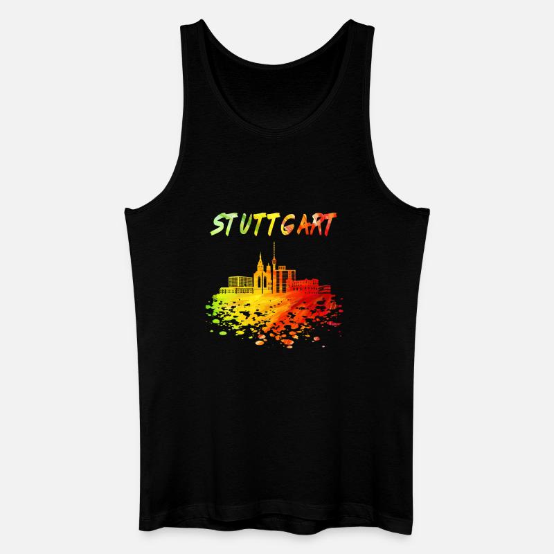 Stuttgart Skyline / Schwaben Stadt Schwarzwald - Männer Bio Tank Top - Schwarz