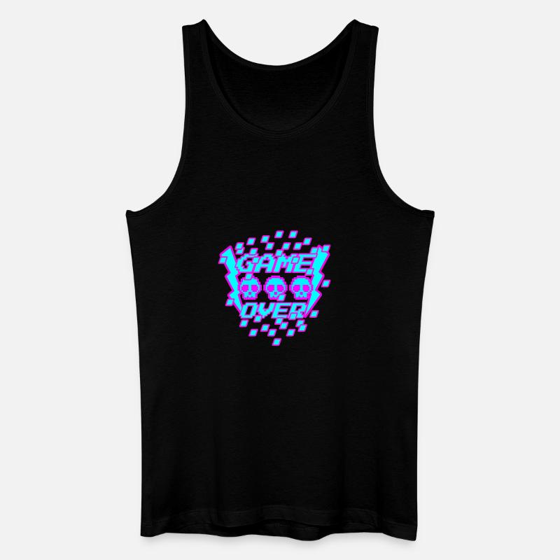 Game Over Pixel - Männer Bio Tank Top - Schwarz